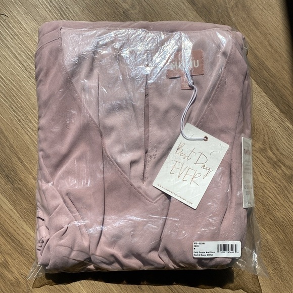 Show Me Your Mumu Emily Empire Maxi Dress ~ Neutral Mauve Chiffon - Picture 5 of 7